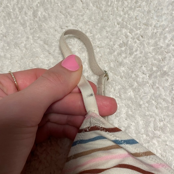 Madewell Cotton-Modal® Kealy Longline Bralette in rainbow stripe - Picture 9 of 9